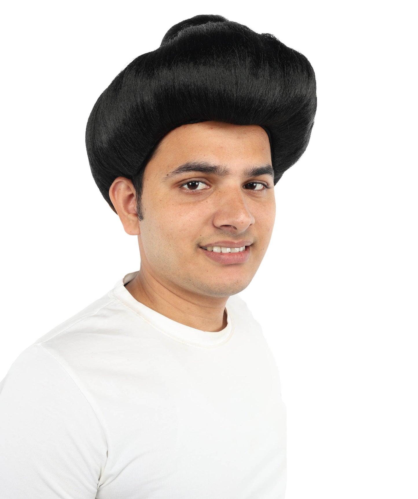 Wigs2you H-7118 中国古代男性用ショートウィッグ｜黒の伝統的なヘアピース（お団子ヘア付き）｜歴史上の戦士のコスプレアクセサリー