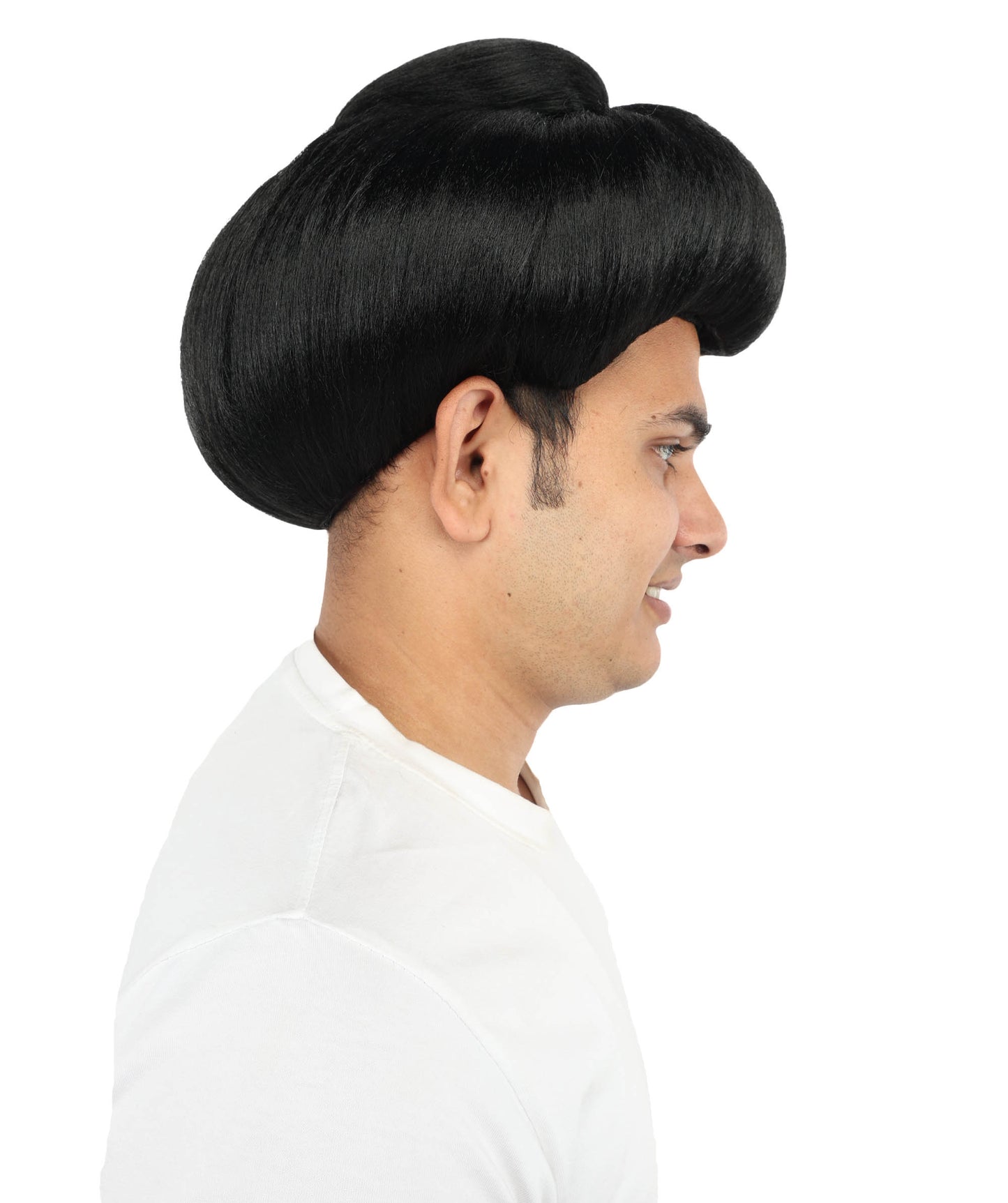Wigs2you H-7118 中国古代男性用ショートウィッグ｜黒の伝統的なヘアピース（お団子ヘア付き）｜歴史上の戦士のコスプレアクセサリー
