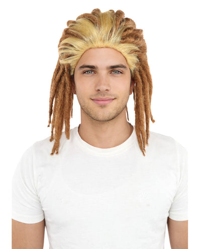 Wigs2you H-7119 大人男性用オンブレブロンド＆ブラウンドレッドロックウィッグ｜コーンロウスタイル｜コスプレ、ラッパーパーティー、ハロウィン、ステージに最適