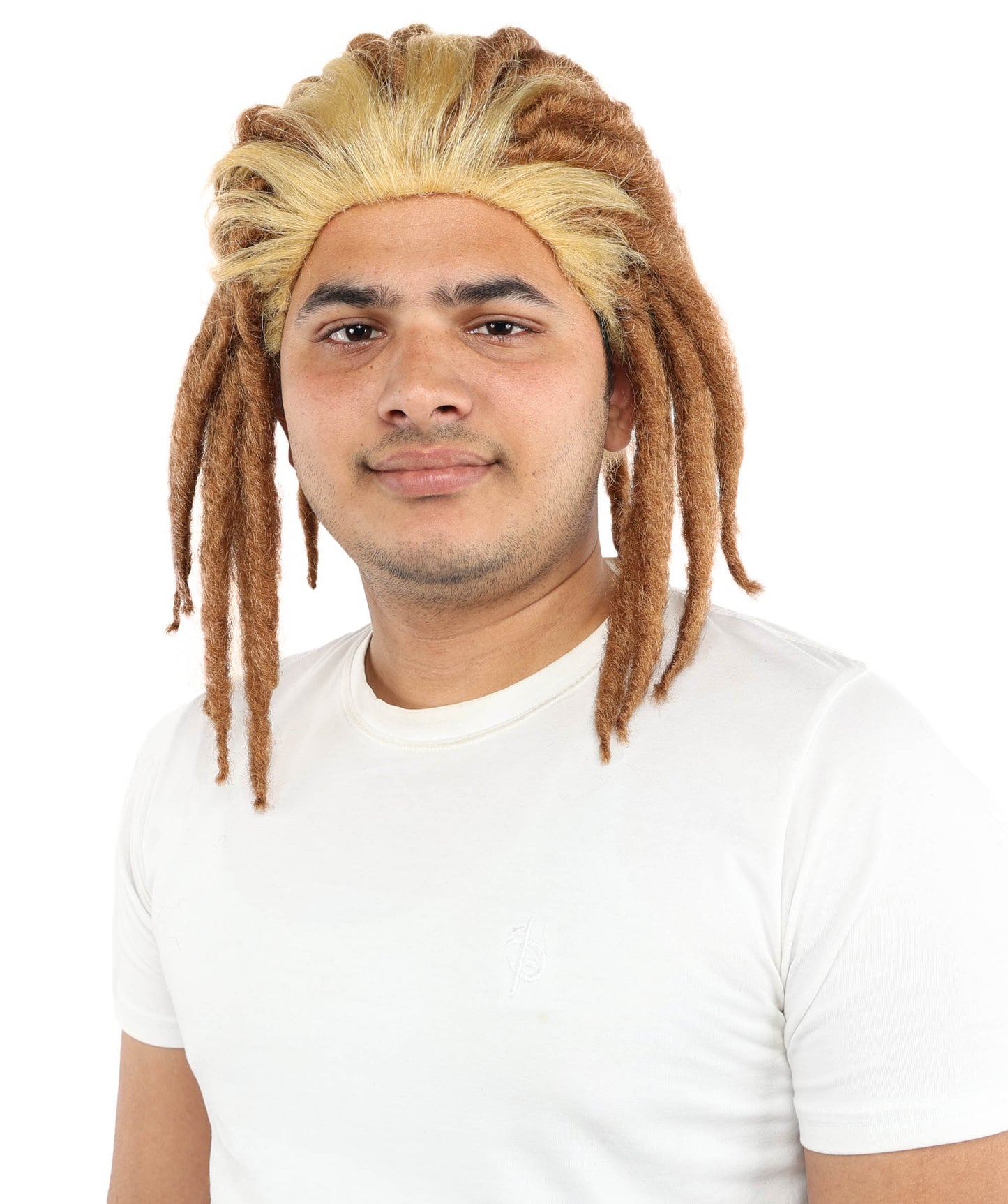 Wigs2you H-7119 大人男性用オンブレブロンド＆ブラウンドレッドロックウィッグ｜コーンロウスタイル｜コスプレ、ラッパーパーティー、ハロウィン、ステージに最適