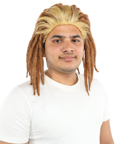 Wigs2you H-7119 大人男性用オンブレブロンド＆ブラウンドレッドロックウィッグ｜コーンロウスタイル｜コスプレ、ラッパーパーティー、ハロウィン、ステージに最適