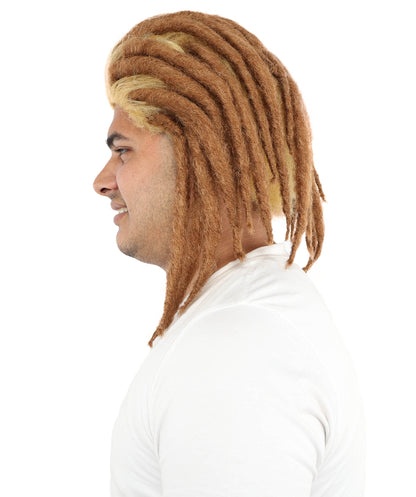 Wigs2you H-7119 大人男性用オンブレブロンド＆ブラウンドレッドロックウィッグ｜コーンロウスタイル｜コスプレ、ラッパーパーティー、ハロウィン、ステージに最適