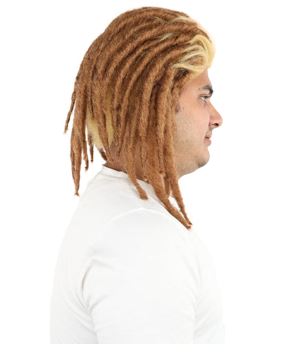 Wigs2you H-7119 大人男性用オンブレブロンド＆ブラウンドレッドロックウィッグ｜コーンロウスタイル｜コスプレ、ラッパーパーティー、ハロウィン、ステージに最適