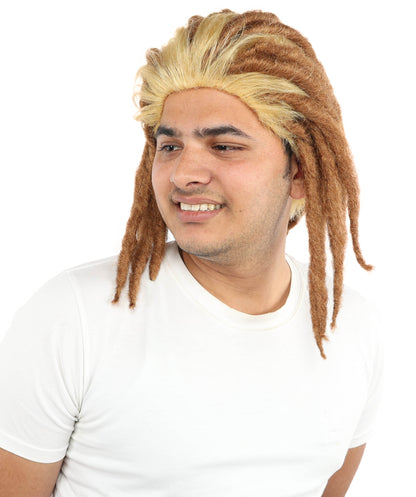 Wigs2you H-7119 大人男性用オンブレブロンド＆ブラウンドレッドロックウィッグ｜コーンロウスタイル｜コスプレ、ラッパーパーティー、ハロウィン、ステージに最適