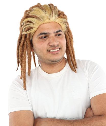 Wigs2you H-7119 大人男性用オンブレブロンド＆ブラウンドレッドロックウィッグ｜コーンロウスタイル｜コスプレ、ラッパーパーティー、ハロウィン、ステージに最適