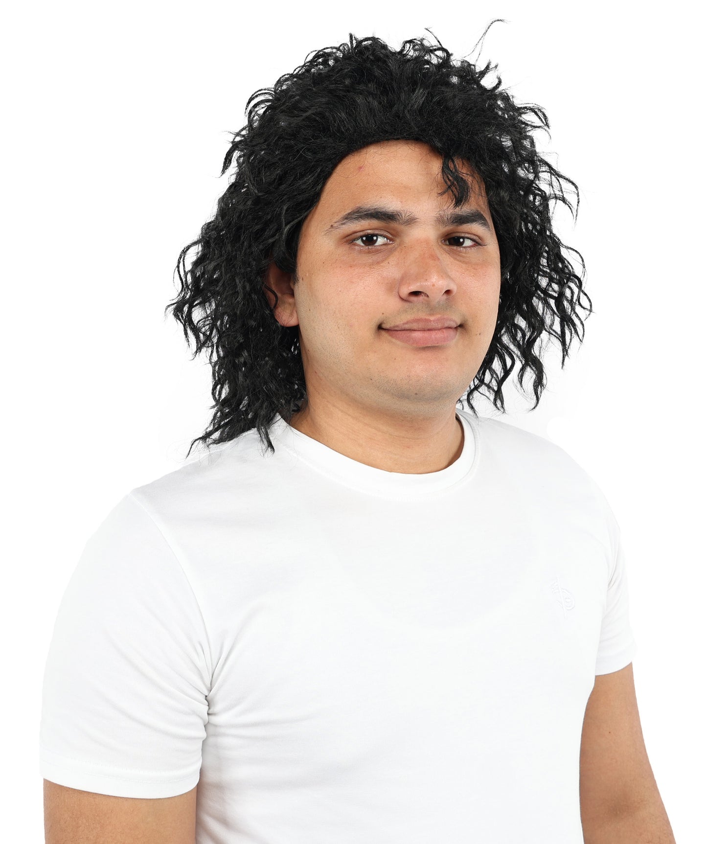 Wigs2you H-7121 大人男性用 ブラック ポップスター カーリーウィッグ – 自然な質感のショートヘア | コスプレ、ステージパフォーマンス、テーマパーティー、写真撮影、レトロキャラクターのルックスに最適