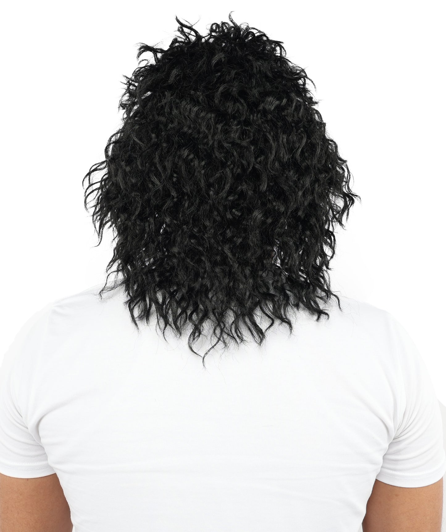 Wigs2you H-7121 大人男性用 ブラック ポップスター カーリーウィッグ – 自然な質感のショートヘア | コスプレ、ステージパフォーマンス、テーマパーティー、写真撮影、レトロキャラクターのルックスに最適