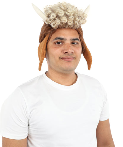 Wigs2you H-7123 大人男性用ショートタイトカールマルチウィッグ – ダークルート、ブロンドチップのナチュラルテクスチャーヘア | スタイリング、ステージ出演、写真撮影、キャラクタールック用にデザインされています