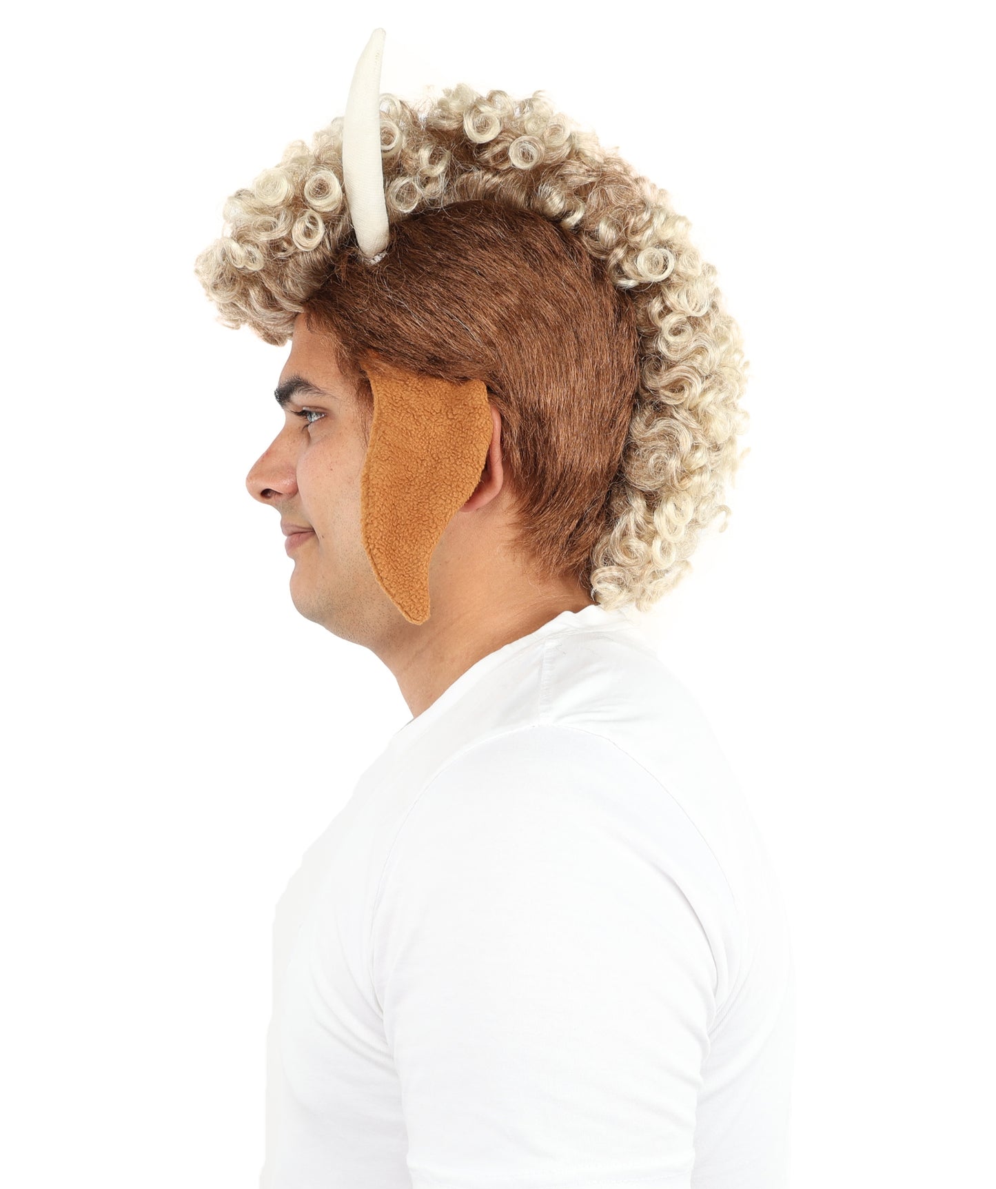 Wigs2you H-7123 大人男性用ショートタイトカールマルチウィッグ – ダークルート、ブロンドチップのナチュラルテクスチャーヘア | スタイリング、ステージ出演、写真撮影、キャラクタールック用にデザインされています