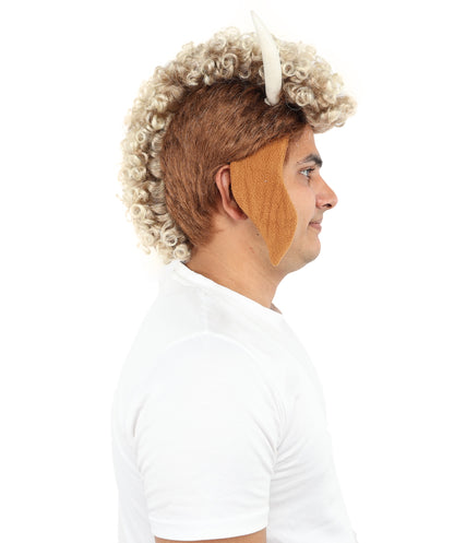 Wigs2you H-7123 大人男性用ショートタイトカールマルチウィッグ – ダークルート、ブロンドチップのナチュラルテクスチャーヘア | スタイリング、ステージ出演、写真撮影、キャラクタールック用にデザインされています