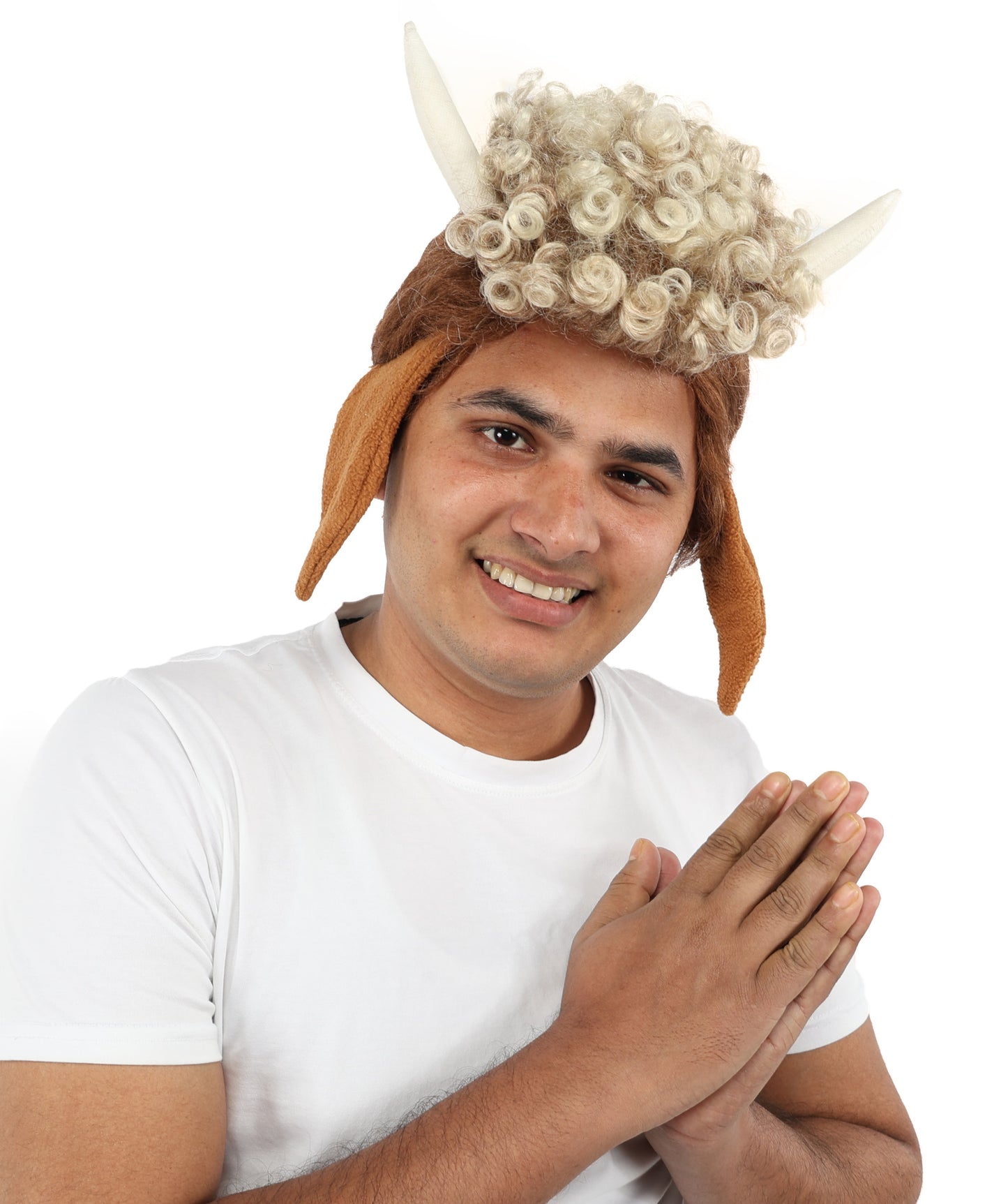 Wigs2you H-7123 大人男性用ショートタイトカールマルチウィッグ – ダークルート、ブロンドチップのナチュラルテクスチャーヘア | スタイリング、ステージ出演、写真撮影、キャラクタールック用にデザインされています
