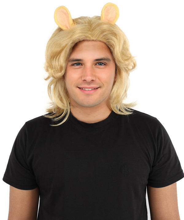 Wigs2you H-7125 大人男性用ミディアムブロンドレイヤードファンタジーウィッグ｜レイヤーがはっきりとしたロングヘアピース｜テーマイベント、舞台、パーティーでのスタイリングに最適