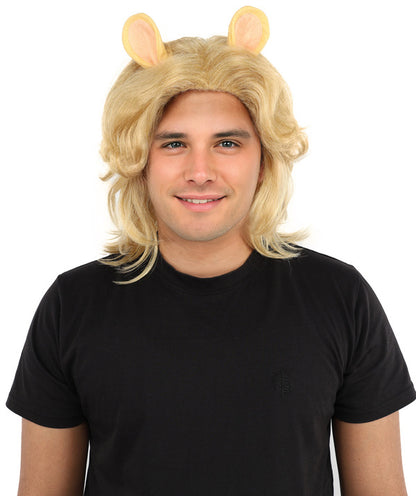 Wigs2you H-7125 大人男性用ミディアムブロンドレイヤードファンタジーウィッグ｜レイヤーがはっきりとしたロングヘアピース｜テーマイベント、舞台、パーティーでのスタイリングに最適