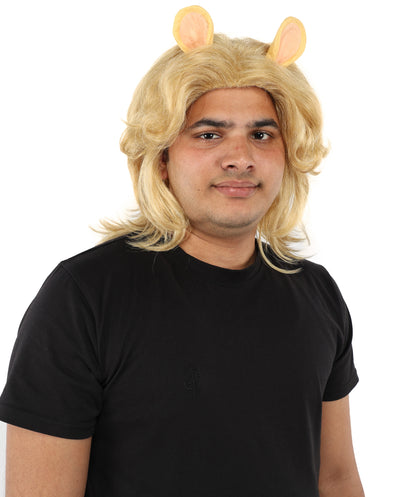 Wigs2you H-7125 大人男性用ミディアムブロンドレイヤードファンタジーウィッグ｜レイヤーがはっきりとしたロングヘアピース｜テーマイベント、舞台、パーティーでのスタイリングに最適