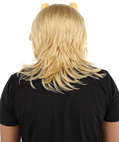 Wigs2you H-7125 大人男性用ミディアムブロンドレイヤードファンタジーウィッグ｜レイヤーがはっきりとしたロングヘアピース｜テーマイベント、舞台、パーティーでのスタイリングに最適