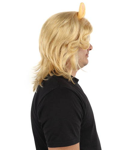 Wigs2you H-7125 大人男性用ミディアムブロンドレイヤードファンタジーウィッグ｜レイヤーがはっきりとしたロングヘアピース｜テーマイベント、舞台、パーティーでのスタイリングに最適