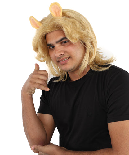 Wigs2you H-7125 大人男性用ミディアムブロンドレイヤードファンタジーウィッグ｜レイヤーがはっきりとしたロングヘアピース｜テーマイベント、舞台、パーティーでのスタイリングに最適