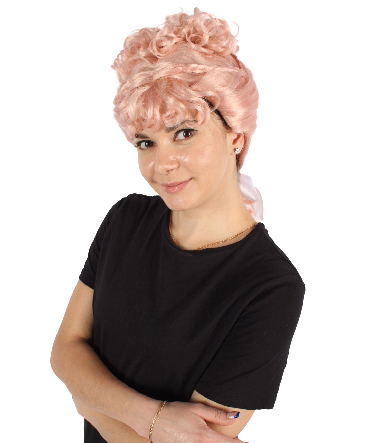 Wigs2you H-7129 女性用18歳の誕生日をイメージしたピンクのお団子ヘアウィッグ｜ハロウィン＆コスプレ用ウィッグ｜難燃性合成繊維