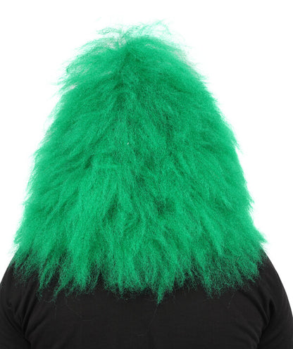 Wigs2you H-7128 大人用グリーンアニマルファーモンスターウィッグ（ヘッドマスク付き）。ハロウィンやコスプレに最適な、ウィッグとヘッドマスク付きのぬいぐるみマスコットスタイル。