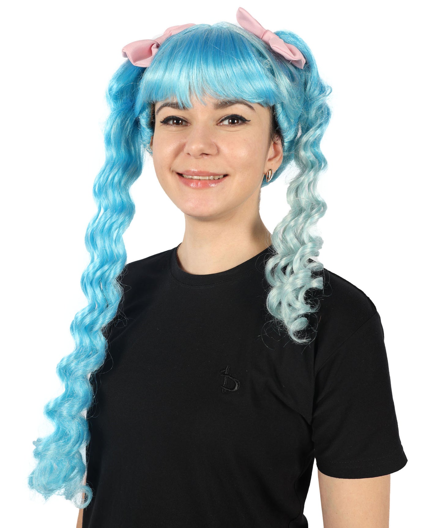 Wigs2you H-7133 女性用アメリカ人歌手風ロングカーリーウィッグ（リボン付き）｜ハロウィン＆コスプレ用ウィッグ｜難燃性合成繊維