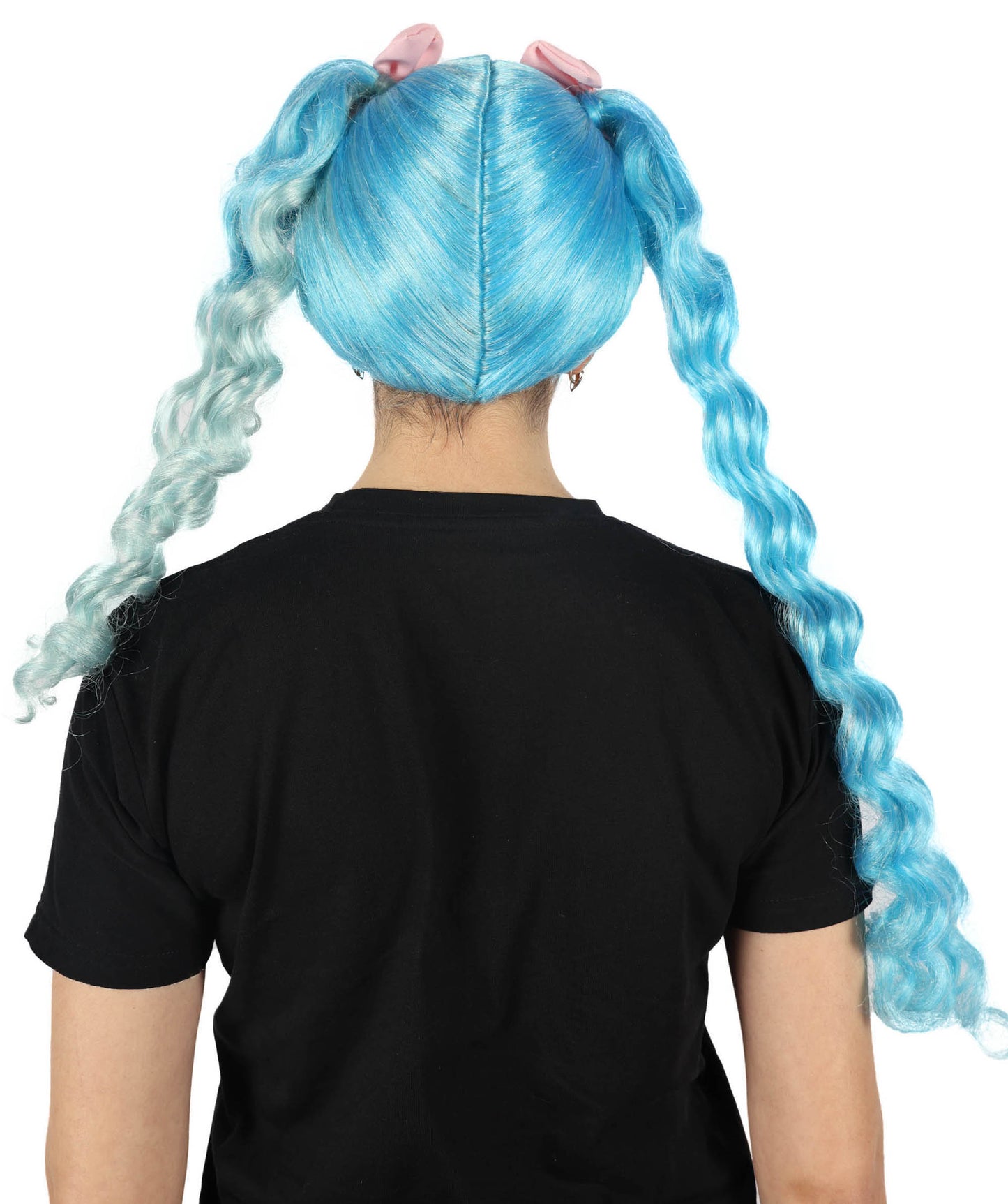 Wigs2you H-7133 女性用アメリカ人歌手風ロングカーリーウィッグ（リボン付き）｜ハロウィン＆コスプレ用ウィッグ｜難燃性合成繊維