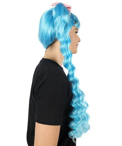Wigs2you H-7133 女性用アメリカ人歌手風ロングカーリーウィッグ（リボン付き）｜ハロウィン＆コスプレ用ウィッグ｜難燃性合成繊維