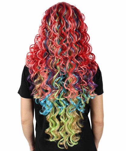 Wigs2you H-7135 女性向け映画風ロングマルチカラーカーリーウィッグ｜ハロウィン＆コスプレウィッグ｜難燃性合成繊維