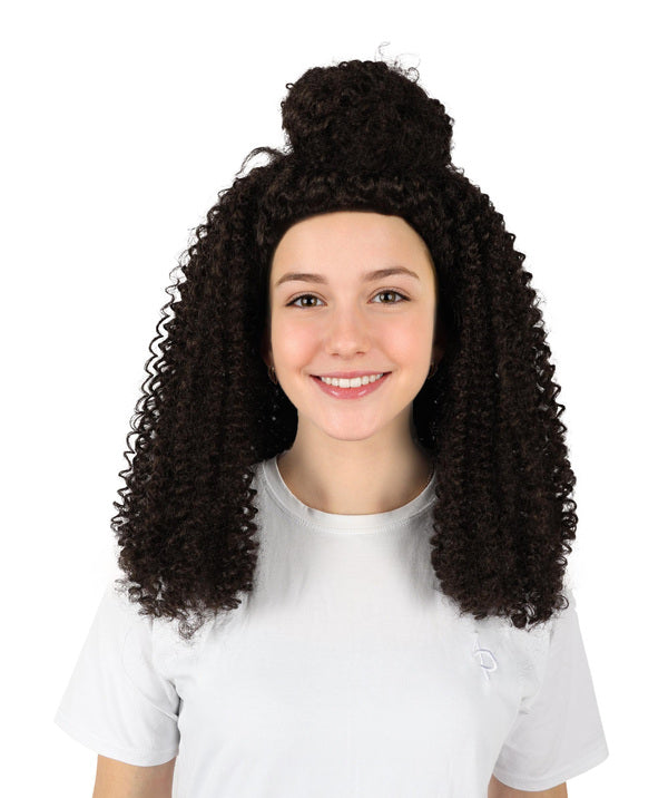 Wigs2you H-7136 女性用ボリュームたっぷりミディアムブラウンカーリーハーフアップウィッグ｜ハロウィン＆コスプレウィッグ｜難燃性合成繊維