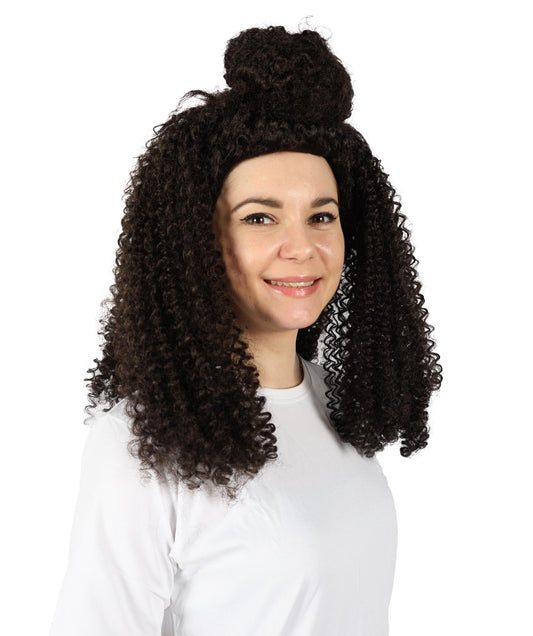 Wigs2you H-7136 女性用ボリュームたっぷりミディアムブラウンカーリーハーフアップウィッグ｜ハロウィン＆コスプレウィッグ｜難燃性合成繊維