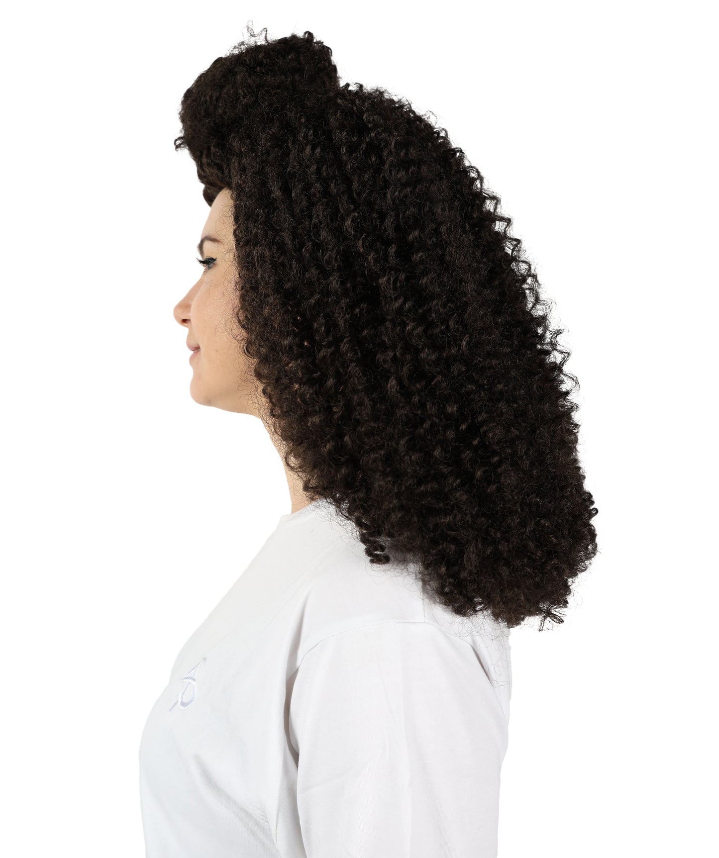 Wigs2you H-7136 女性用ボリュームたっぷりミディアムブラウンカーリーハーフアップウィッグ｜ハロウィン＆コスプレウィッグ｜難燃性合成繊維