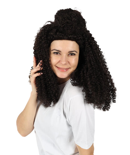 Wigs2you H-7136 女性用ボリュームたっぷりミディアムブラウンカーリーハーフアップウィッグ｜ハロウィン＆コスプレウィッグ｜難燃性合成繊維