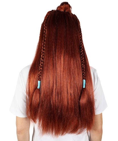 Wigs2you H-7138 勇猛な女狩人をイメージした戦士風の編み込みロングブラウンウィッグ｜ハロウィン＆コスプレ用ウィッグ｜難燃性合成繊維
