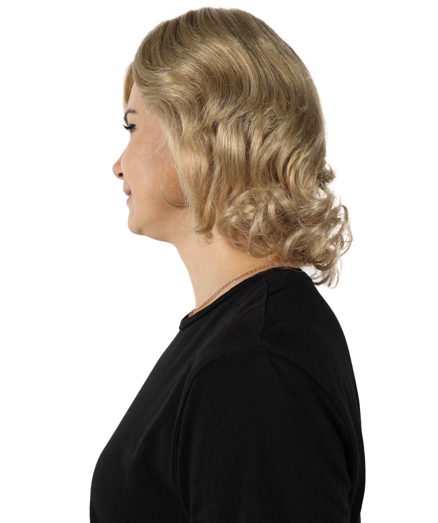 Wigs2you H-7139 女性向け象徴的な政治指導者をイメージしたクラシックなブロンドのカールショートウィッグ｜ハロウィン＆コスプレ用ウィッグ｜難燃性合成繊維、
