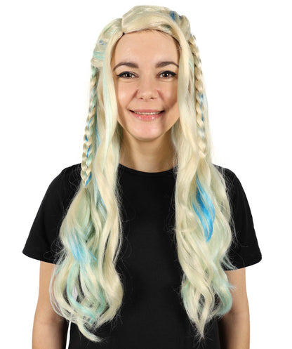 Wigs2you H-7142 ロングウェーブのマルチドラァグクイーンウィッグ（編み込みスタイル）｜ハロウィン＆コスプレウィッグ｜難燃性合成繊維、