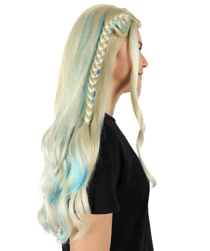 Wigs2you H-7142 ロングウェーブのマルチドラァグクイーンウィッグ（編み込みスタイル）｜ハロウィン＆コスプレウィッグ｜難燃性合成繊維、