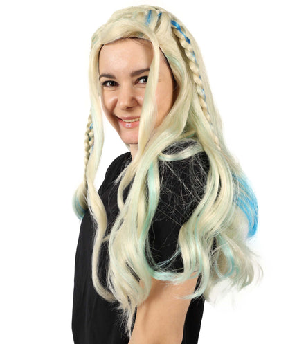 Wigs2you H-7142 ロングウェーブのマルチドラァグクイーンウィッグ（編み込みスタイル）｜ハロウィン＆コスプレウィッグ｜難燃性合成繊維、