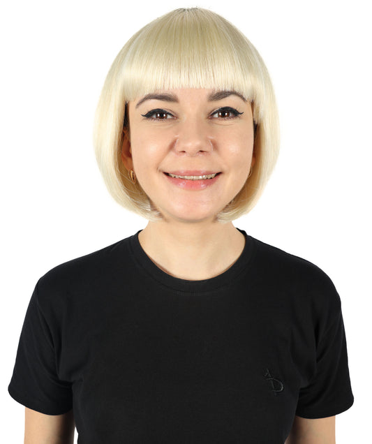 Wigs2you H-7146 女性用CDチェンジャーカーラジオ – 毎日のドライブやロードトリップに最適なブロンドウィッグ、快適でしっかりフィットする調節可能なキャップ、プレミアムな通気性のあるキャップレスキャップ、