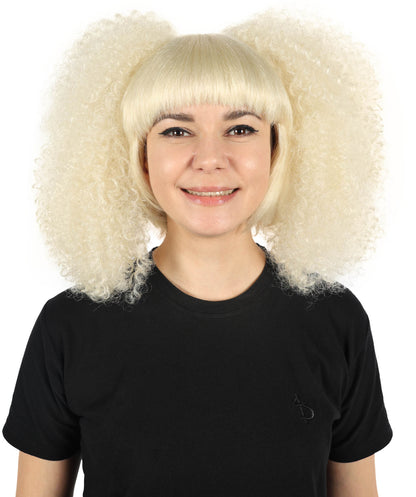 Wigs2you H-7149 コスプレウィッグ レディース ロング カール ライトブロンド フルウィッグ ボリュームスタイル 耐熱ファイバー キャップレス 通気性 パーティー ハロウィン 仮装 イベント