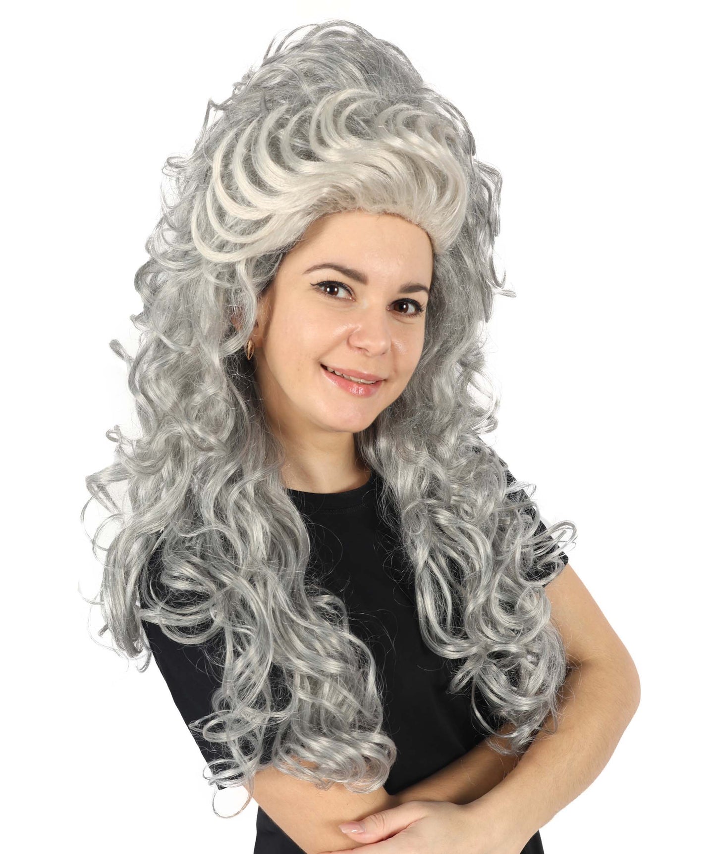 Wigs2you H-7151 コスプレウィッグ レディース グレー ビーハイブウィッグ フルウィッグ レトロスタイル 耐熱ファイバー ヴィンテージ風 ボリュームヘア ハロウィン 仮装 テーマパーティー イベント