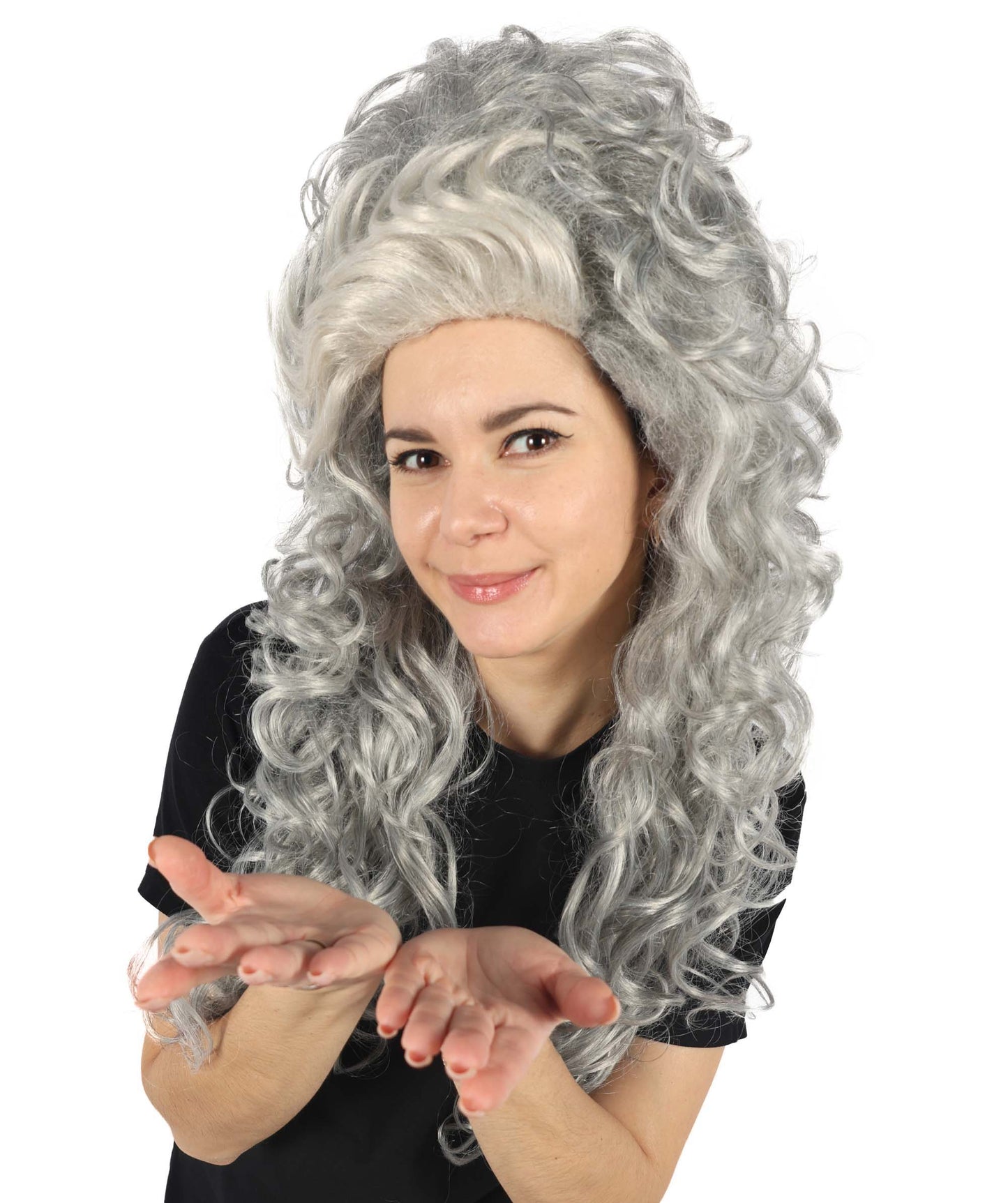 Wigs2you H-7151 コスプレウィッグ レディース グレー ビーハイブウィッグ フルウィッグ レトロスタイル 耐熱ファイバー ヴィンテージ風 ボリュームヘア ハロウィン 仮装 テーマパーティー イベント