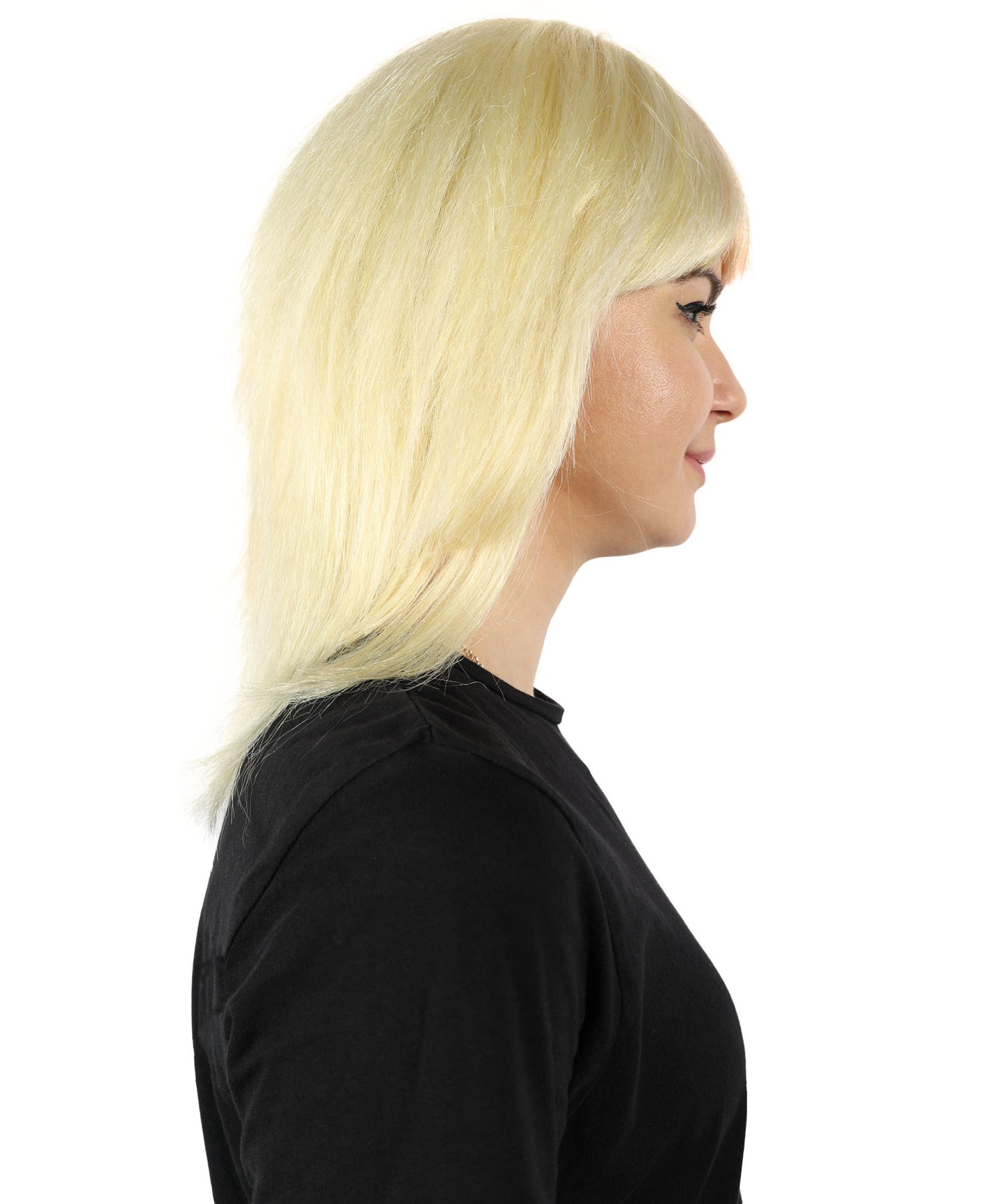 Wigs2you H-7152 コスプレウィッグ レディース レッド＆ブロンド ツートンカラー マレットウィッグ フルウィッグ レイヤーカット 前髪付き 耐熱ファイバー ロック風 レトロスタイル ファッション ハロウィン イベント