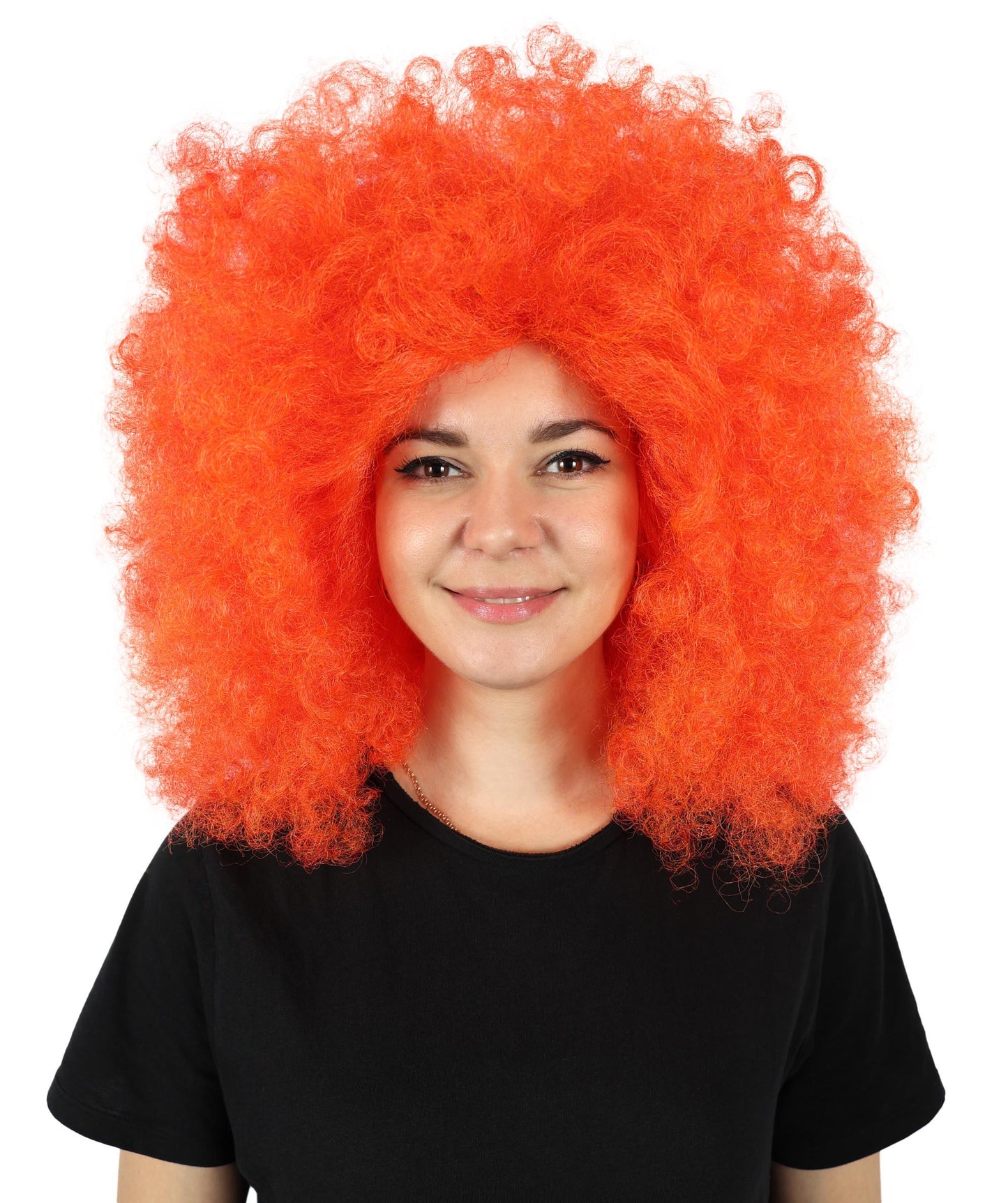 Wigs2you H-7158 女性用 ニコラ レッド ボリュームのあるアフロカーリーウィッグ | ロング合成レースフロントウィッグ | コスプレ、ドラァグ、ディスコ、イベント用のボリュームヘアパーティウィッグ