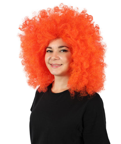 Wigs2you H-7158 女性用 ニコラ レッド ボリュームのあるアフロカーリーウィッグ | ロング合成レースフロントウィッグ | コスプレ、ドラァグ、ディスコ、イベント用のボリュームヘアパーティウィッグ