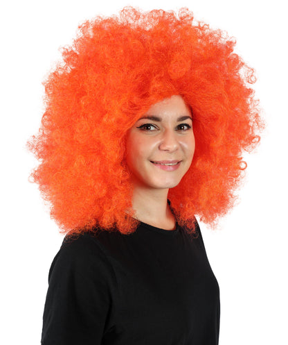 Wigs2you H-7158 女性用 ニコラ レッド ボリュームのあるアフロカーリーウィッグ | ロング合成レースフロントウィッグ | コスプレ、ドラァグ、ディスコ、イベント用のボリュームヘアパーティウィッグ