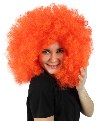 Wigs2you H-7158 女性用 ニコラ レッド ボリュームのあるアフロカーリーウィッグ | ロング合成レースフロントウィッグ | コスプレ、ドラァグ、ディスコ、イベント用のボリュームヘアパーティウィッグ