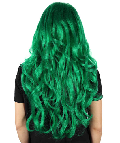 Wigs2you H-7160 女性用 60cm エクストラロング ウェーブグリーンウィッグ | 人魚をイメージしたファンタジーウィッグ、アニメ、テーマイベントに最適