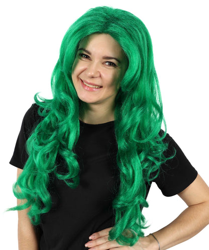 Wigs2you H-7160 女性用 60cm エクストラロング ウェーブグリーンウィッグ | 人魚をイメージしたファンタジーウィッグ、アニメ、テーマイベントに最適