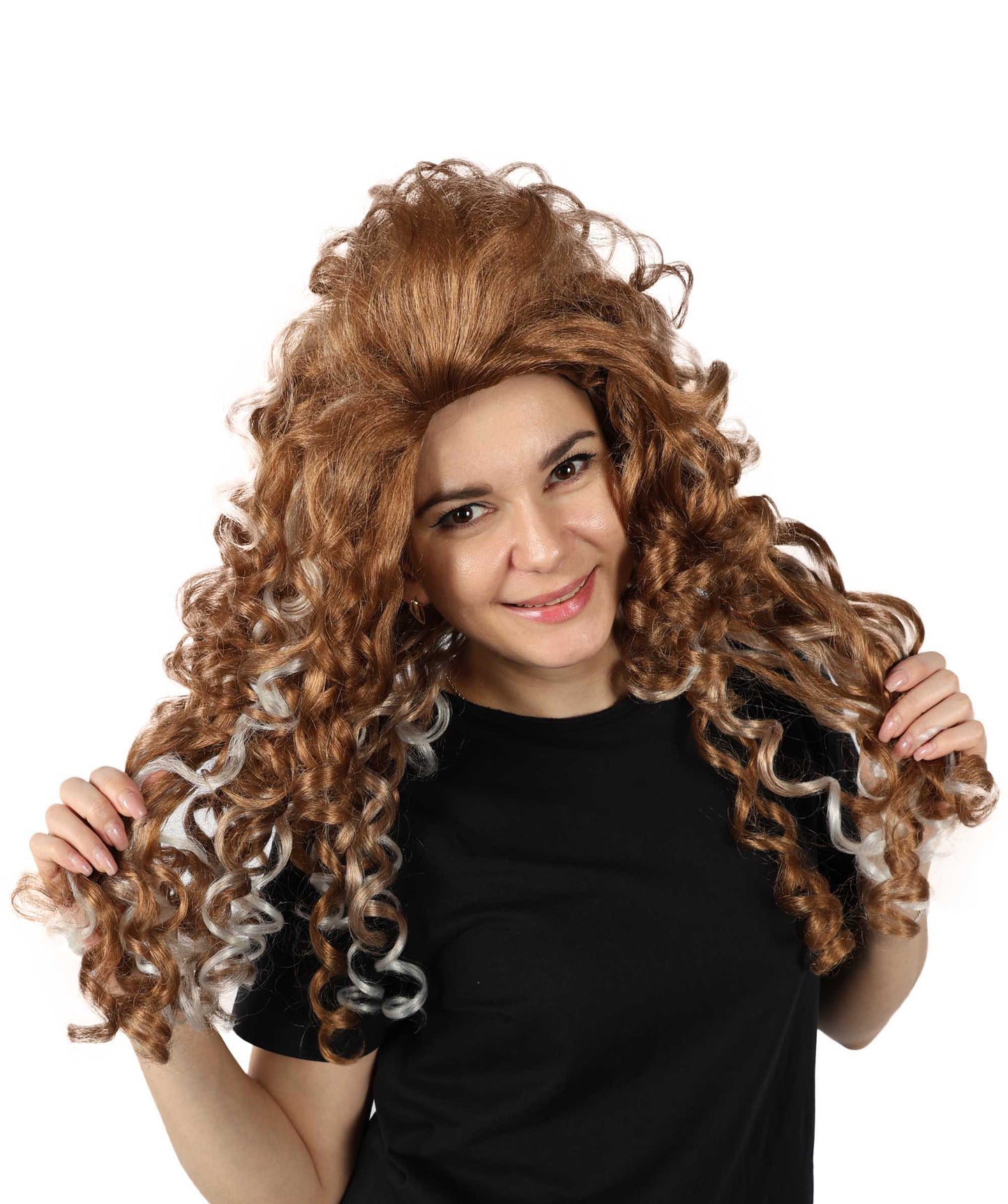 Wigs2you H-7161レディース ブラウン＆ブロンド グラデーション ロングカーリーウィッグ | ボリュームスタイル 合成繊維 フルウィッグ | コスプレ・ハロウィン・イベント・普段使い用