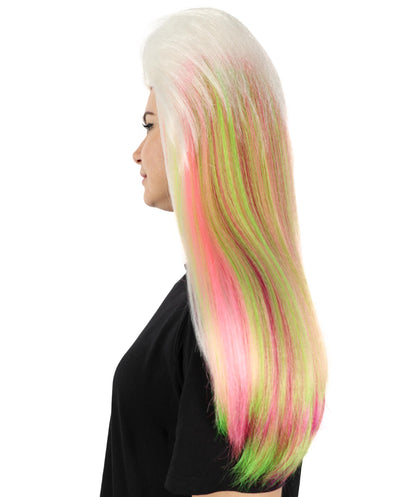 Wigs2you H-7162レディース レインボー ロングウェーブウィッグ 前髪付き | 合成繊維 フルウィッグ | 普段使い・コスプレ・ハロウィン・イベント用