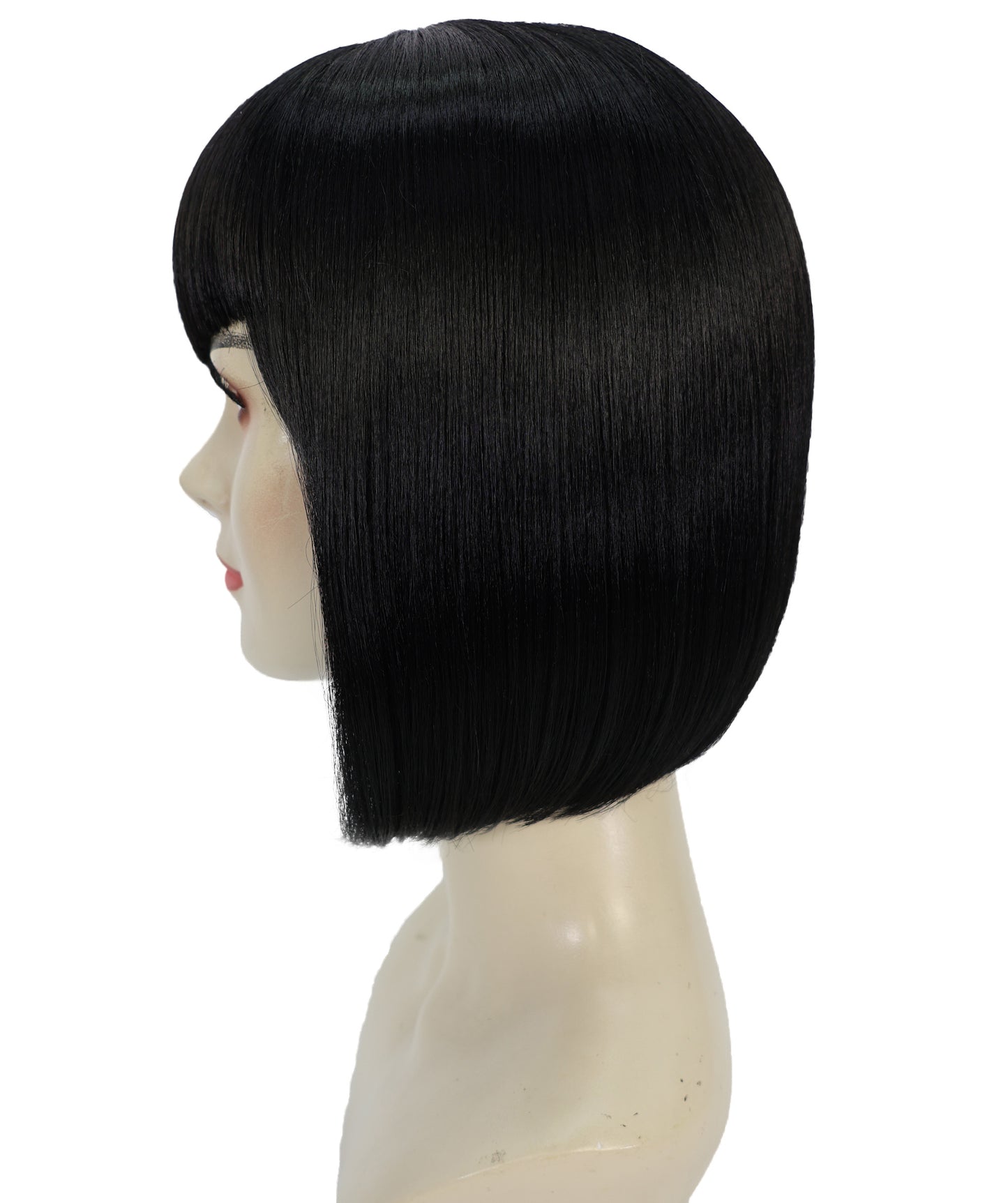Wigs2you H-7164レディース ブラック ショートストレートウィッグ | 軽量 合成繊維 フルウィッグ | コスプレ・ハロウィン・テーマパーティー・イベント用